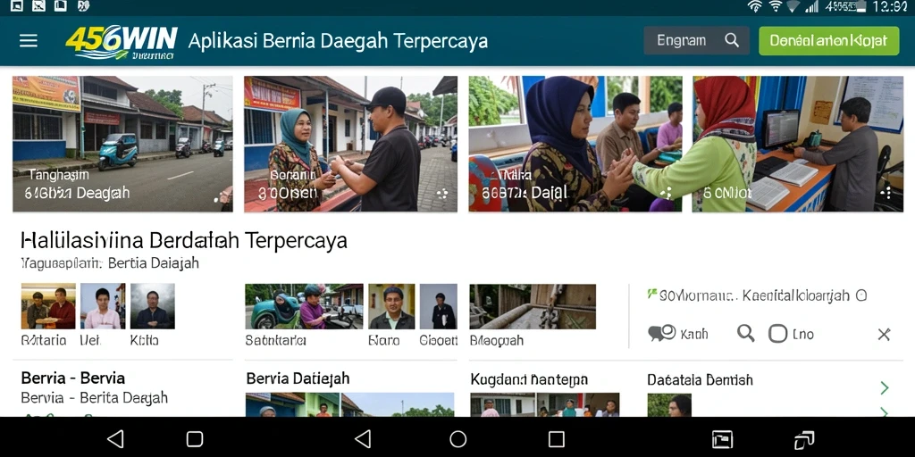 Tampilan antarmuka aplikasi Berita Daerah 456WIN yang informatif.