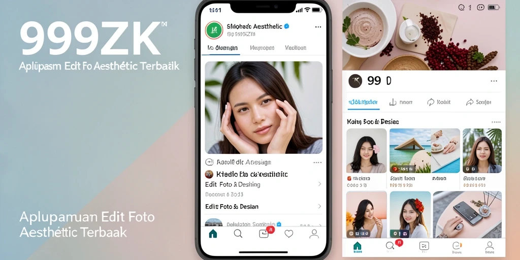 Antarmuka aplikasi 999ZK untuk editing foto aesthetic yang menarik.