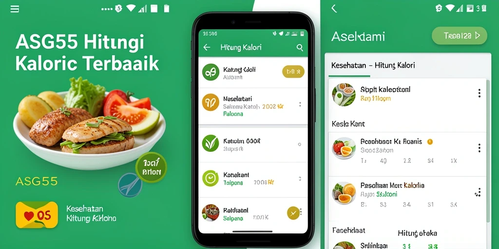 Tampilan antarmuka ASG55 untuk menghitung kalori dengan mudah.