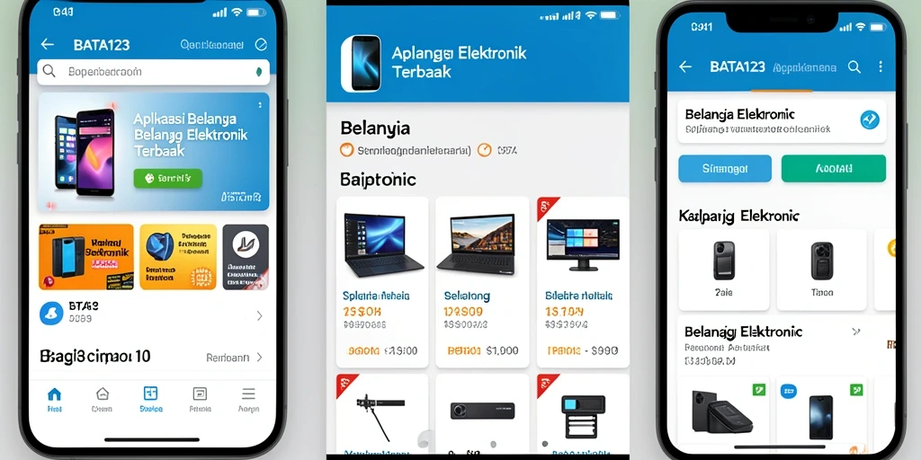 Screenshot antarmuka BATA123 menampilkan produk elektronik mudah diakses.