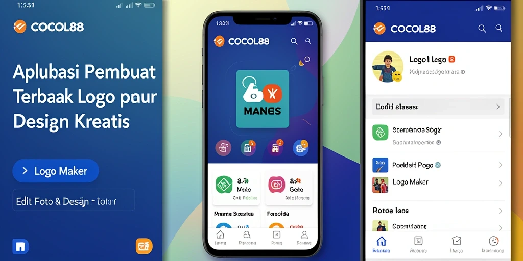 Tampilan antarmuka COCOL88 yang intuitif untuk membuat logo.