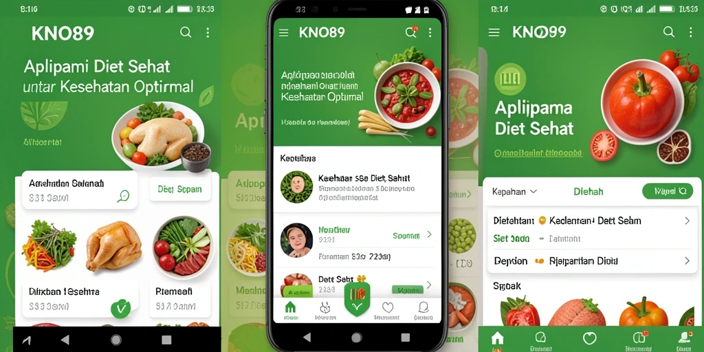 Tampilan antarmuka KNO89 yang menarik dan fungsi Diet Sehat yang mudah digunakan.
