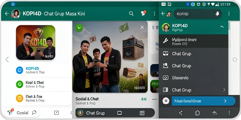 Antarmuka KOPI4D menampilkan fitur chat grup yang menarik.