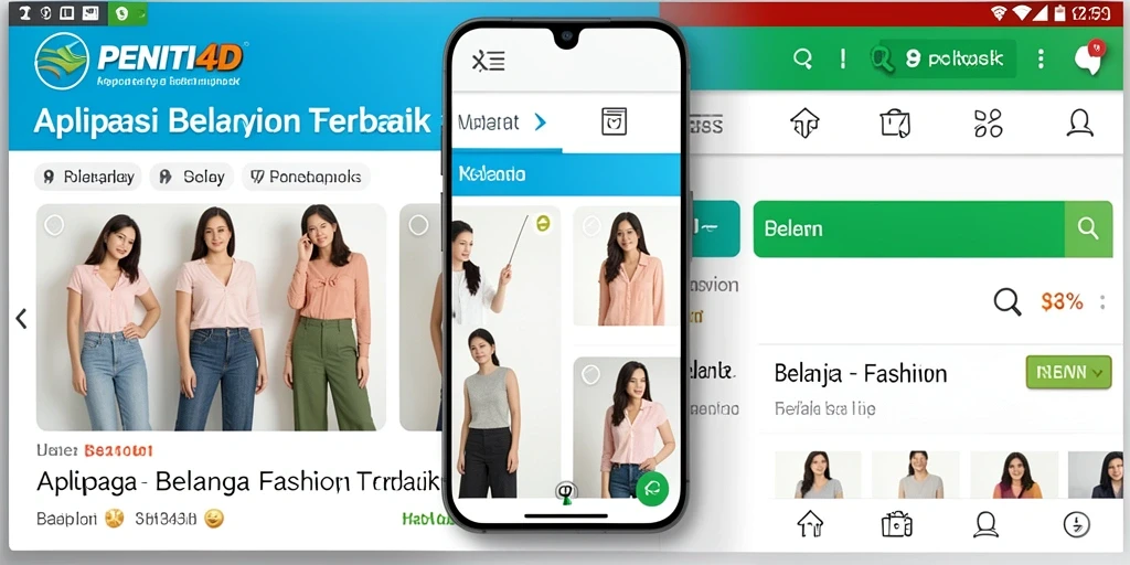 Antarmuka aplikasi PENITI4D yang menarik dan mudah digunakan untuk belanja fashion.