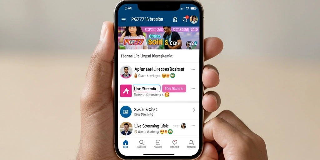 Tampilan antarmuka PG777 saat Live Streaming yang menarik dan interaktif.