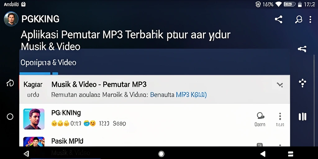 Antarmuka PGKING yang intuitif untuk pemutar MP3.