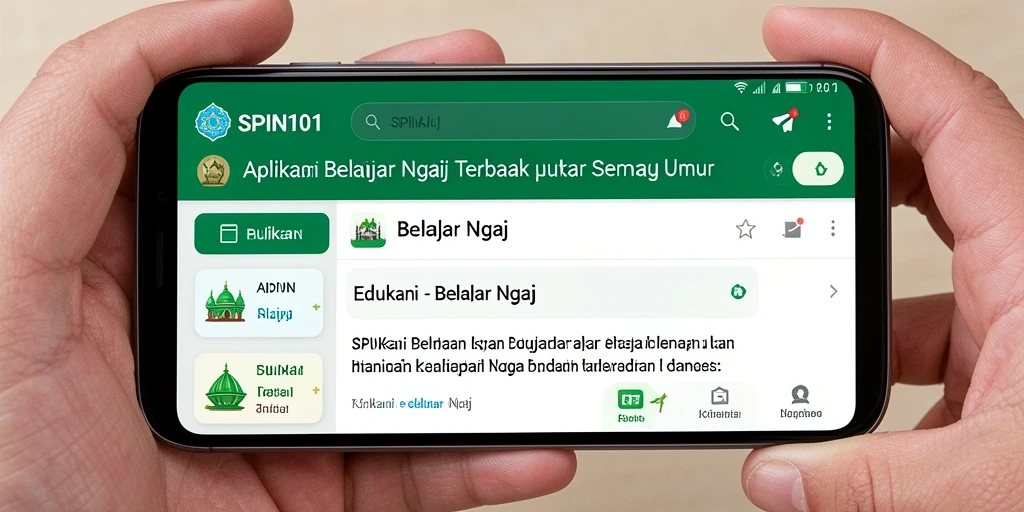 Antarmuka SPIN101 yang ramah pengguna untuk belajar mengaji.