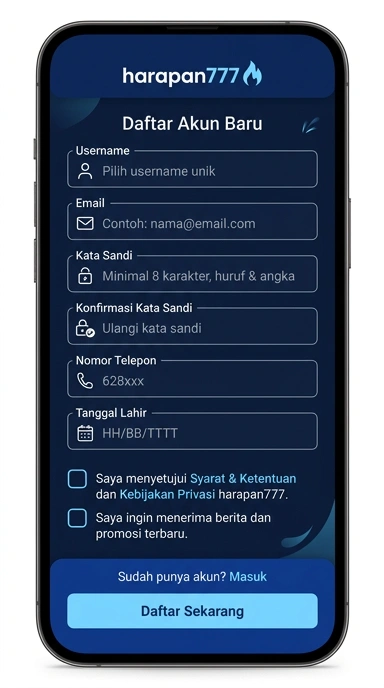 Bergabung dengan harapan777: Panduan Registrasi Terbaru